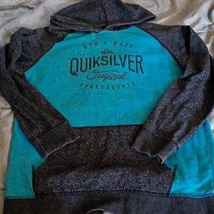 Quiksilver Blue and Dark Grey Hoodie